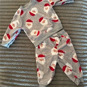 Festive Santa Baby Matching Set in Gray and Red
